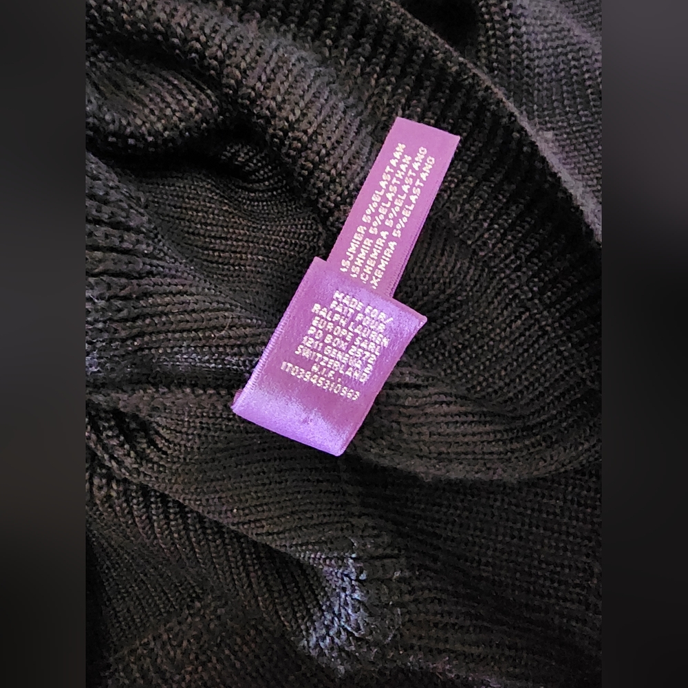 Ralph Lauren Purple Label Women’s M Sweater Silk Cashmere Turtleneck Buttons - Picture 8 of 9